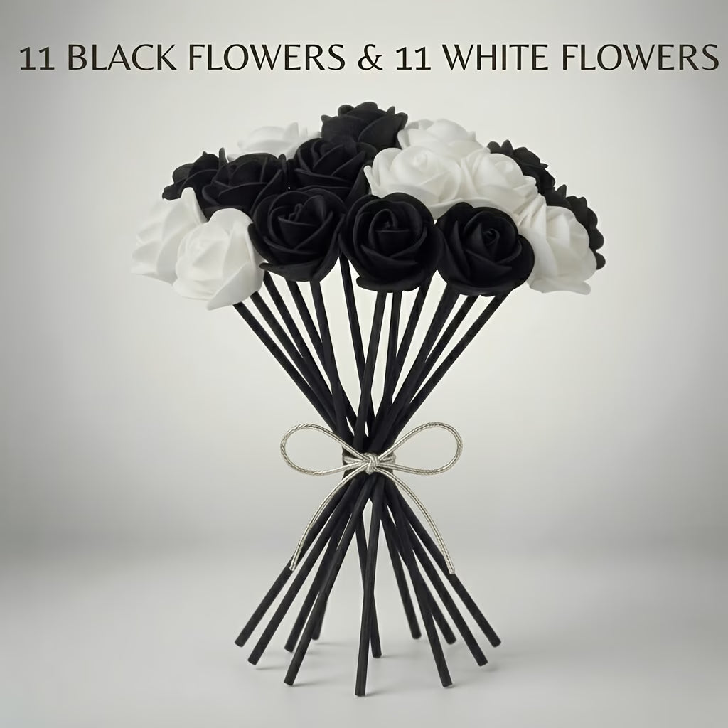 Black & White Rose Reed Diffuser Sticks