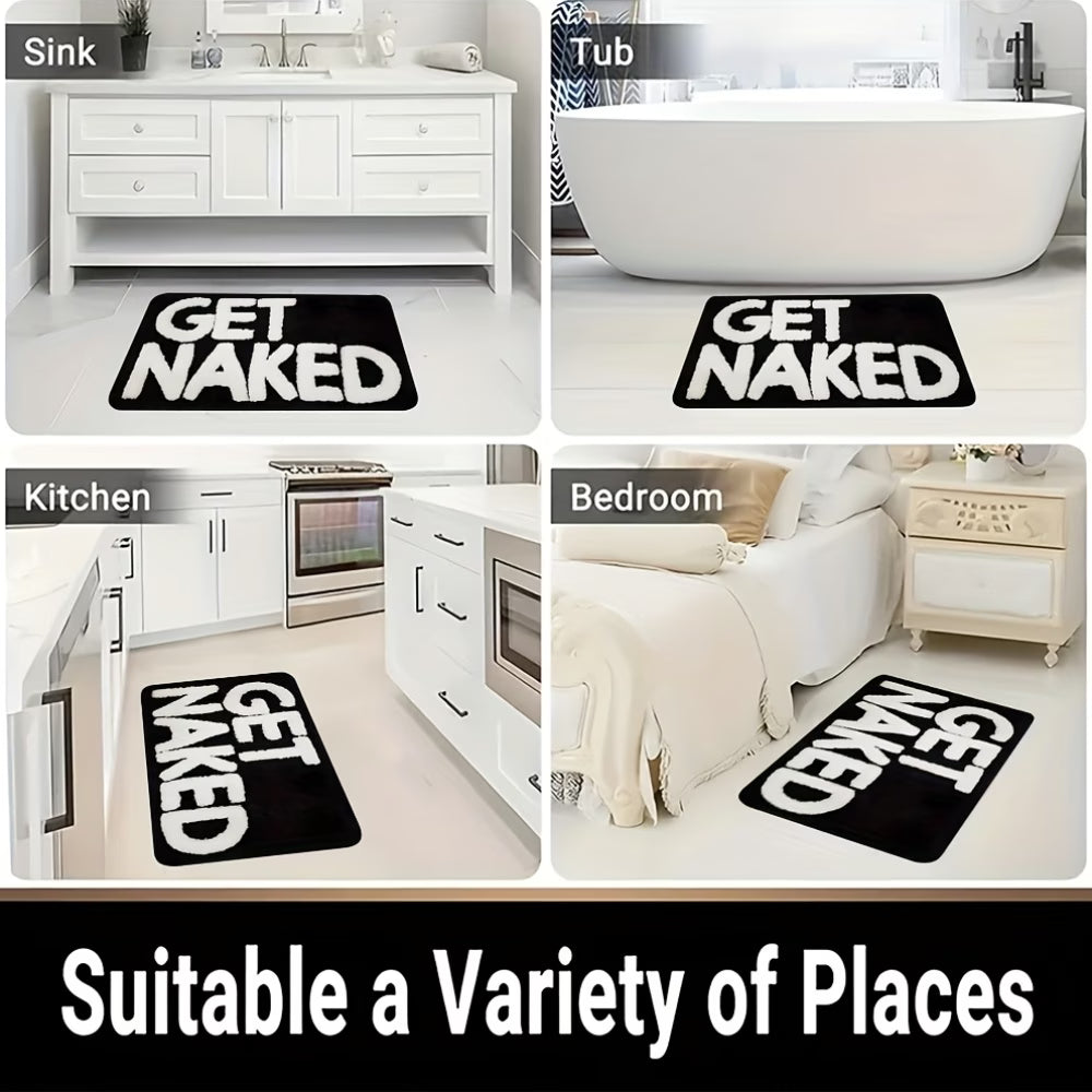 Bold "GET NAKED" Bathroom Mat