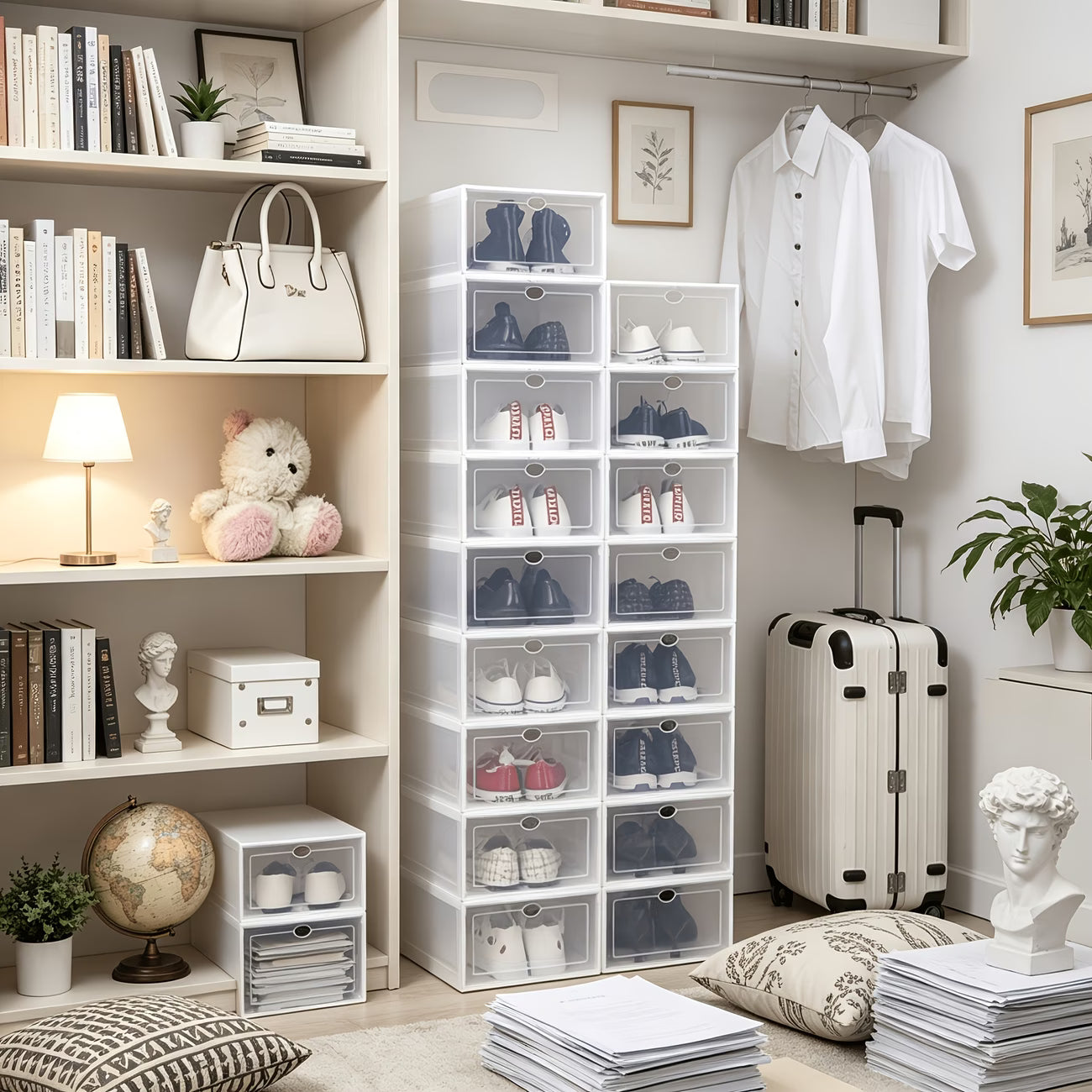 Transparent Shoe Storage Boxes - 12pc