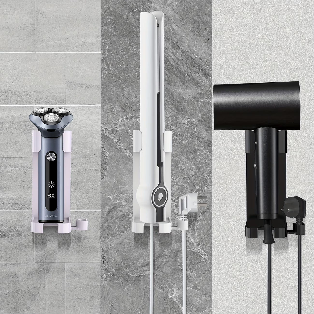 Wall Mounted Hair Curling & Straightener Holder