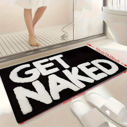 Bold "GET NAKED" Bathroom Mat