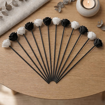 Black & White Rose Reed Diffuser Sticks